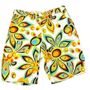 Loudmouth Golf Shorts Shagadelic Floral Print Men's 34x10 White